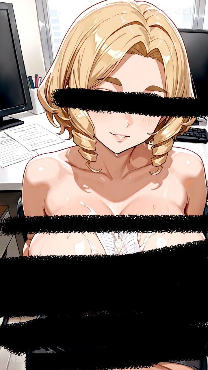 【AIアニメ巨乳美女写真集】Vol.17おっぱい性奉仕が大事なお仕事の金髪秘書森永さん 画像5