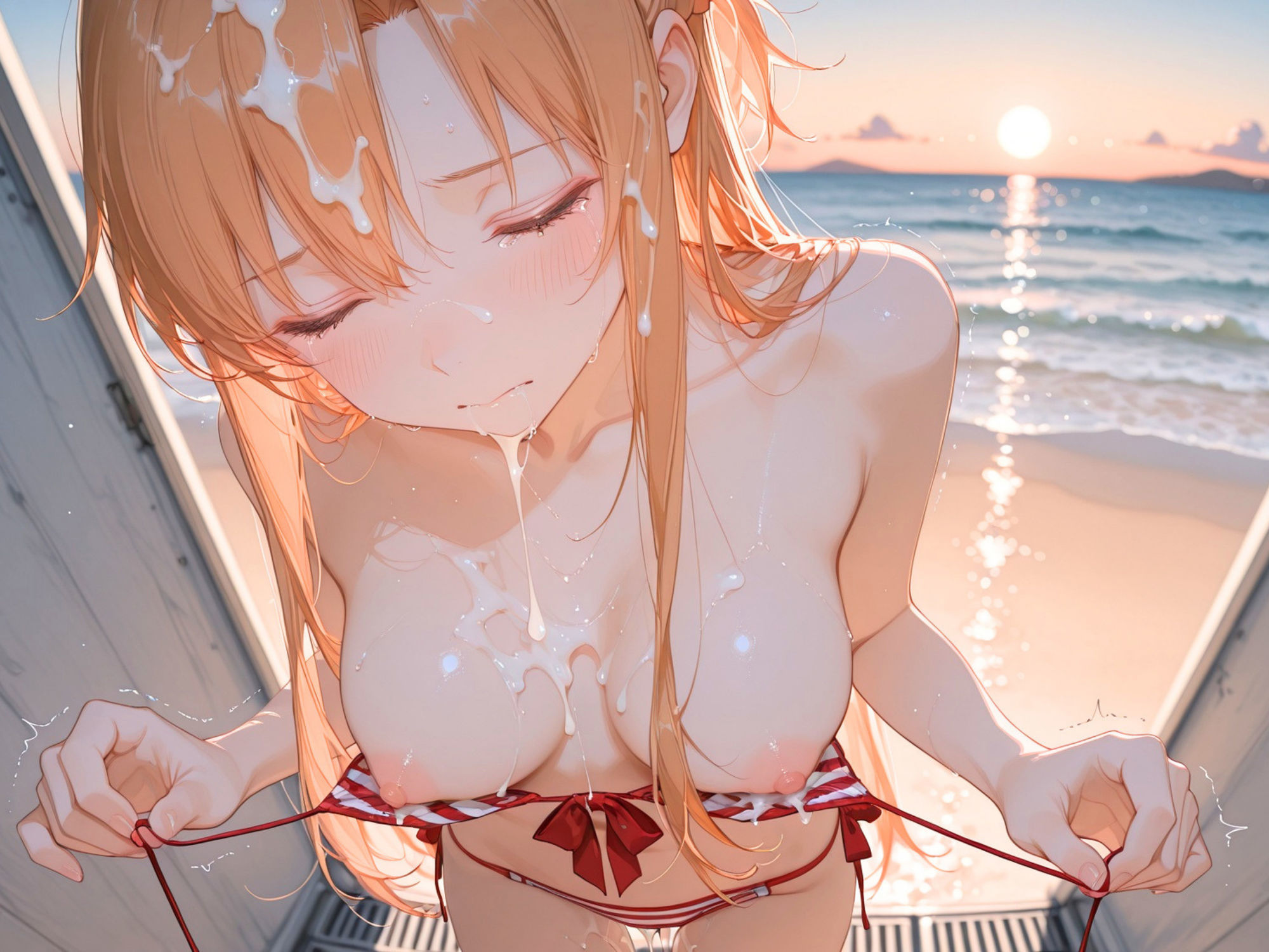【4K動画10本!!】ヒロインと海辺の誘惑:アス〇編 ソードアートオ〇ライン SAO 結〇明日奈 4K高画質8