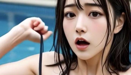水着ではしゃぐ美女ポロリ