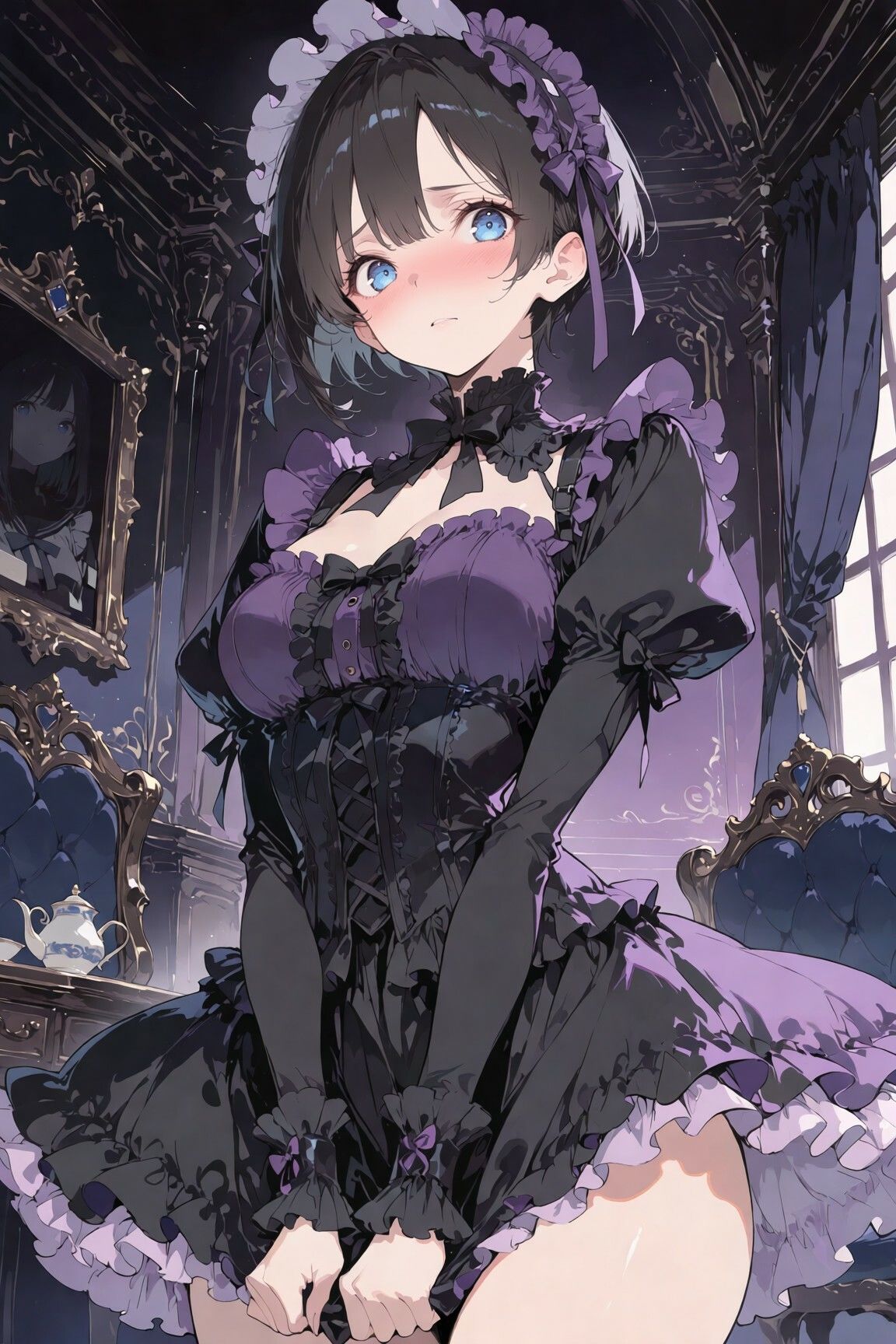 ボーイッシュ巨乳メイドの夜伽奉仕 〜ゴスロリを脱ぎ捨てて御主人様に捧げる蜜尻〜の作品画像 1