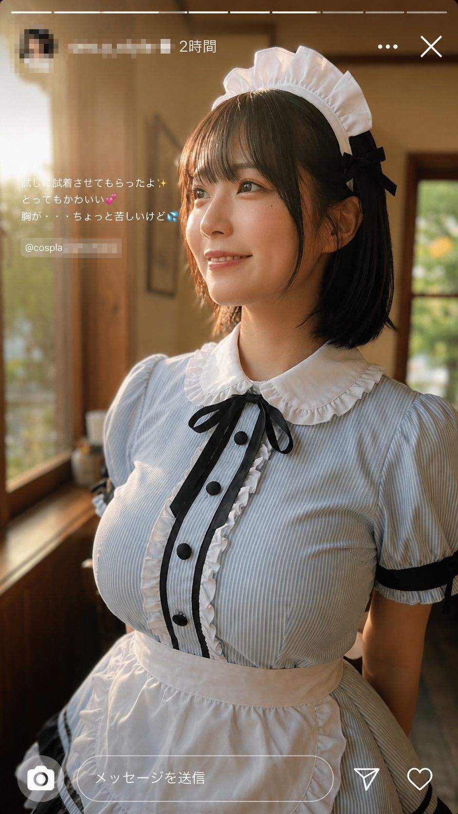 【AI生成】IMAGE VIDEO & AI写真集 Vol.5 小野結愛 コスプレ喫茶Ohanaアルバイト/大学生(20) 「古びた喫茶店の、女神がおもてなし」 画像4
