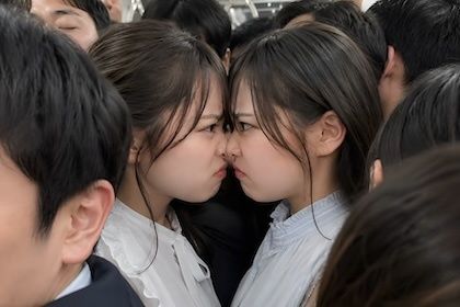 【満員電車】スペースを確保できないことに苛ついてキャットファイトになる美女 画像2