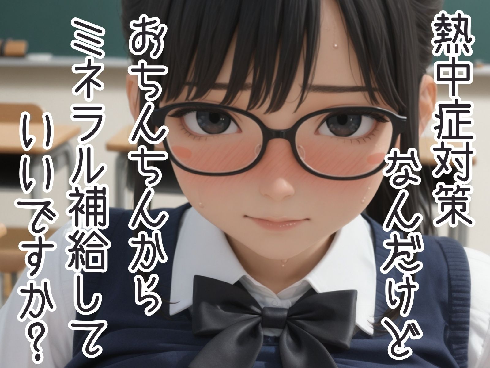 汗まみれ女子校生 乳ポロリ熱中症対策 サンプル画像 3