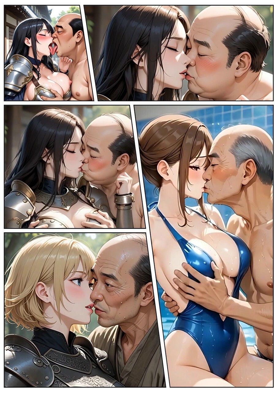美女とおじさんのディープキス キス好き大集合♪アニメ画編 サンプル9