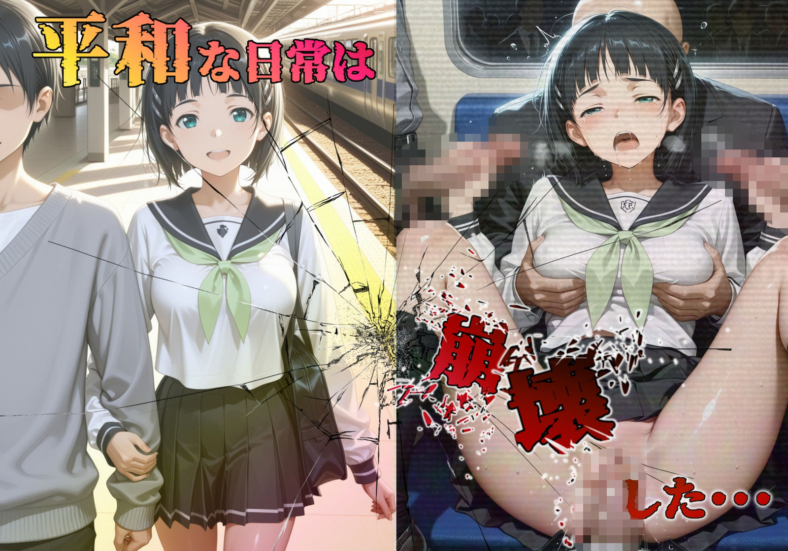 【処女孕ませ専用車両】連続中出しで肉便器化したヒロイン -桐〇谷直葉- 画像2