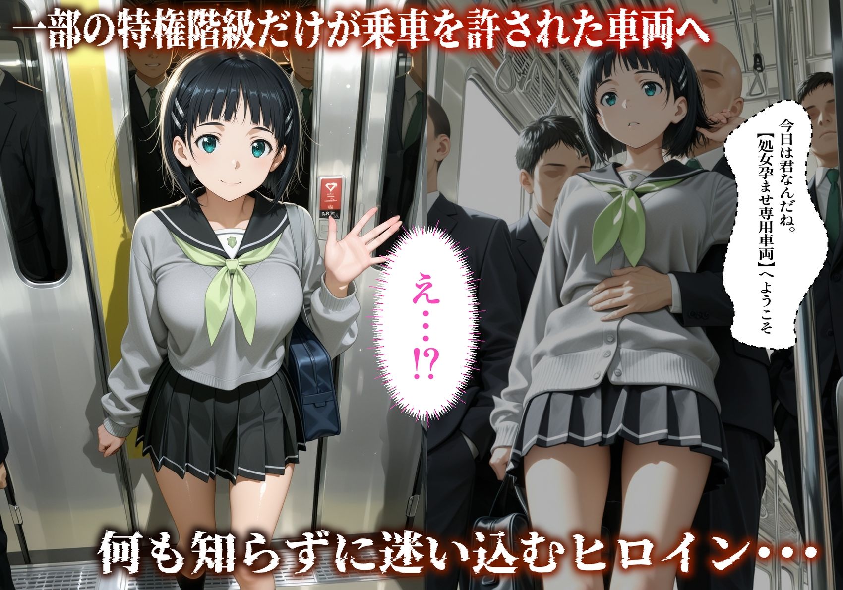 【処女孕ませ専用車両】連続中出しで肉便器化したヒロイン -桐〇谷直葉- 画像3