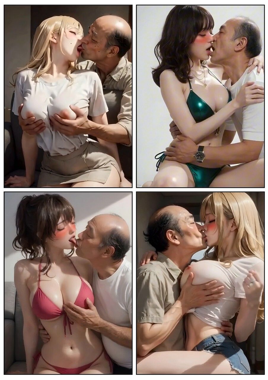 美女とおじさんのディープキス キス好き大集合♪4 画像7