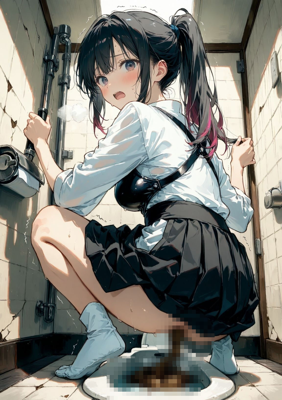 300通りの「出す瞬間」！ 美少女たちの羞恥と解放が織りなす 究極のスカトロジー・アーカイブ うんこ スカトロ 画集10 制服 部活編 サンプル画像 9