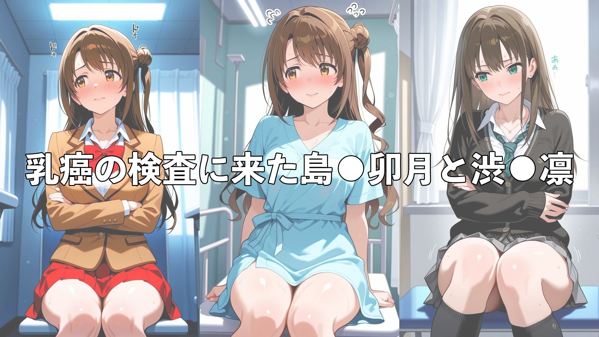 乳がん検診に来たところ悪徳医師の手つきが徐々にいやらしくなり最終的にはチ●ポを挿入【島●卯月&渋●凛】 画像2