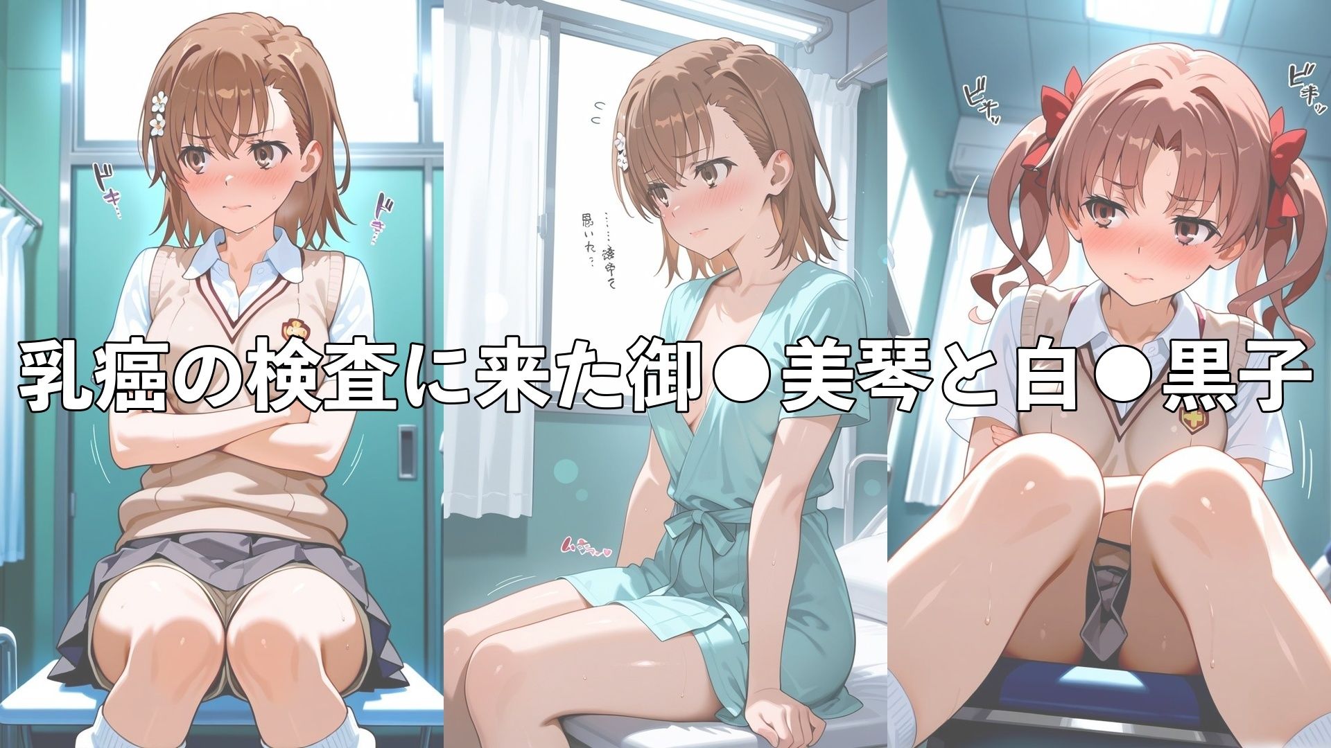 乳がん検診に来たところ悪徳医師の手つきが徐々にいやらしくなり最終的にはチ●ポを挿入【御●美琴＆白●黒子】 画像2