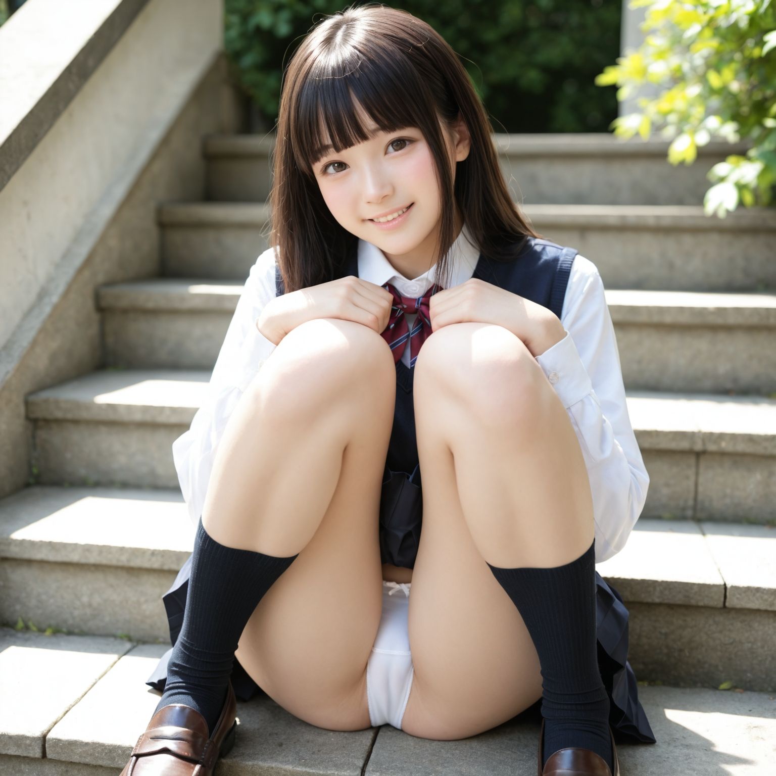 制服パンチラ part-4  【純白パンティー】 画像1