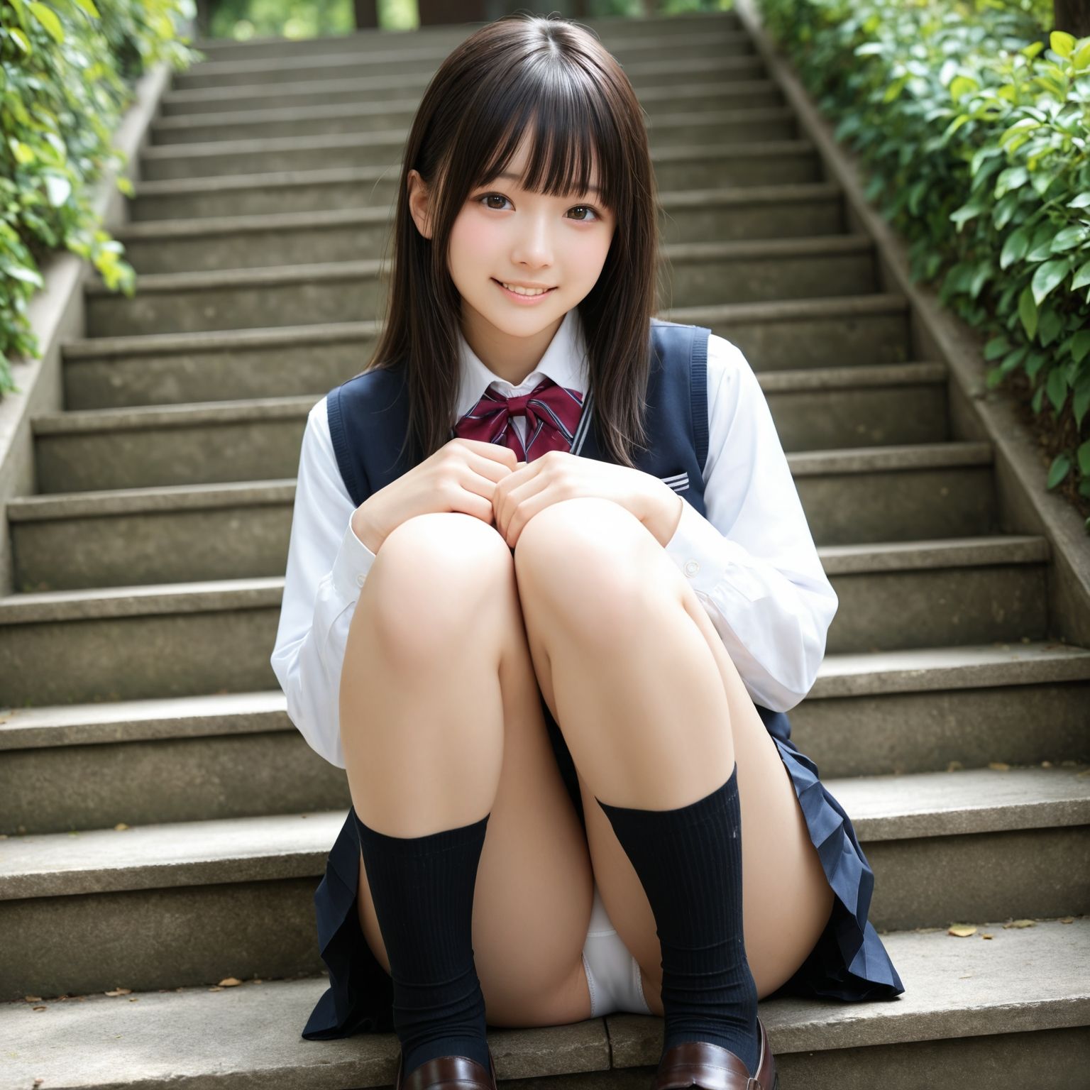 制服パンチラ part-4  【純白パンティー】 画像2