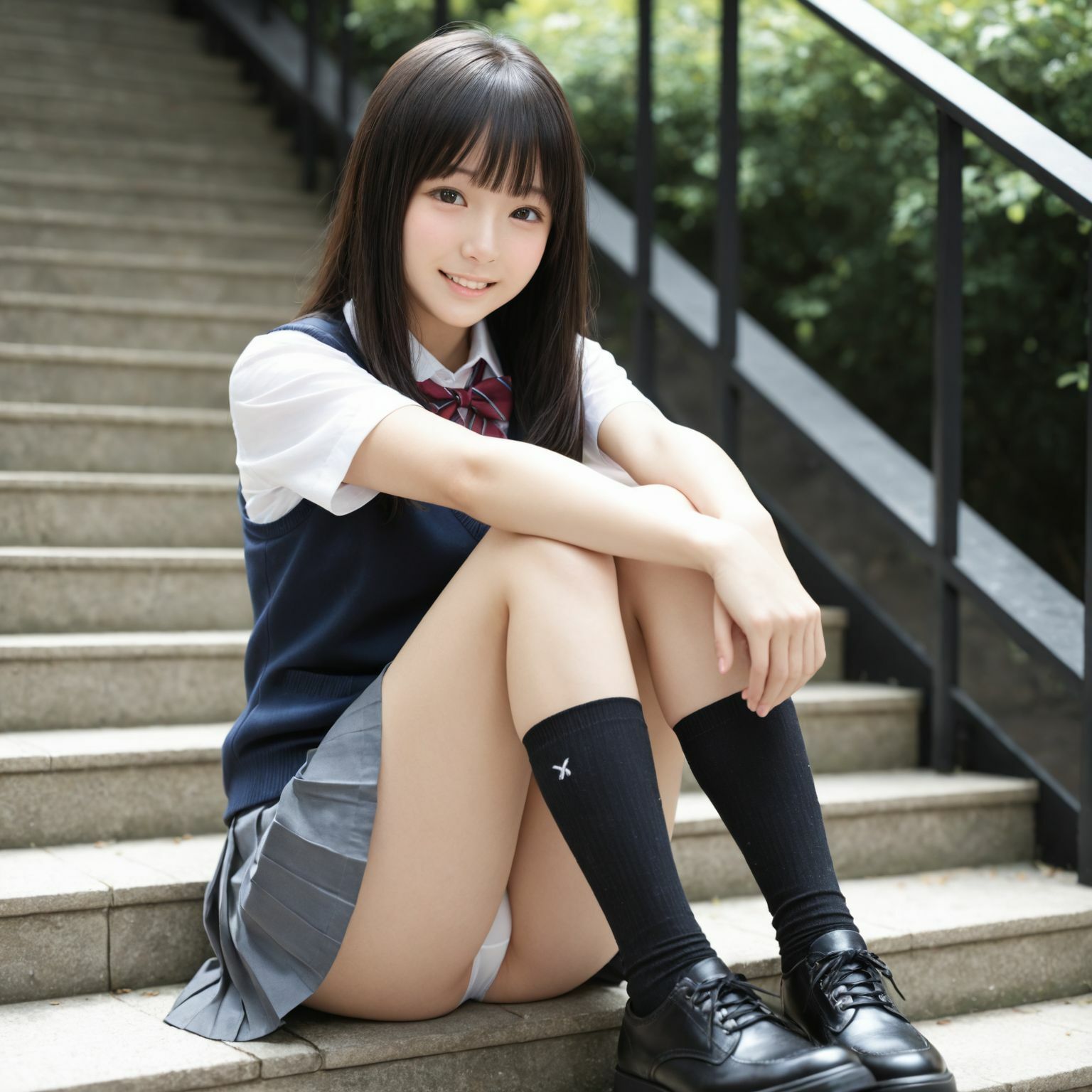 制服パンチラ part-4  【純白パンティー】 画像4
