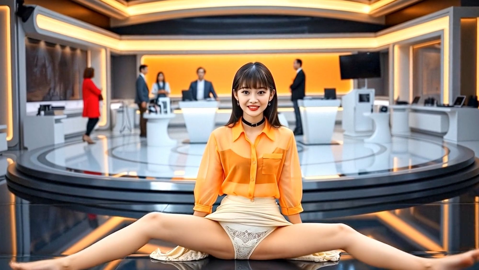 妄想28 女子アナ 放送前の下着チェック AI生成動画 画像2