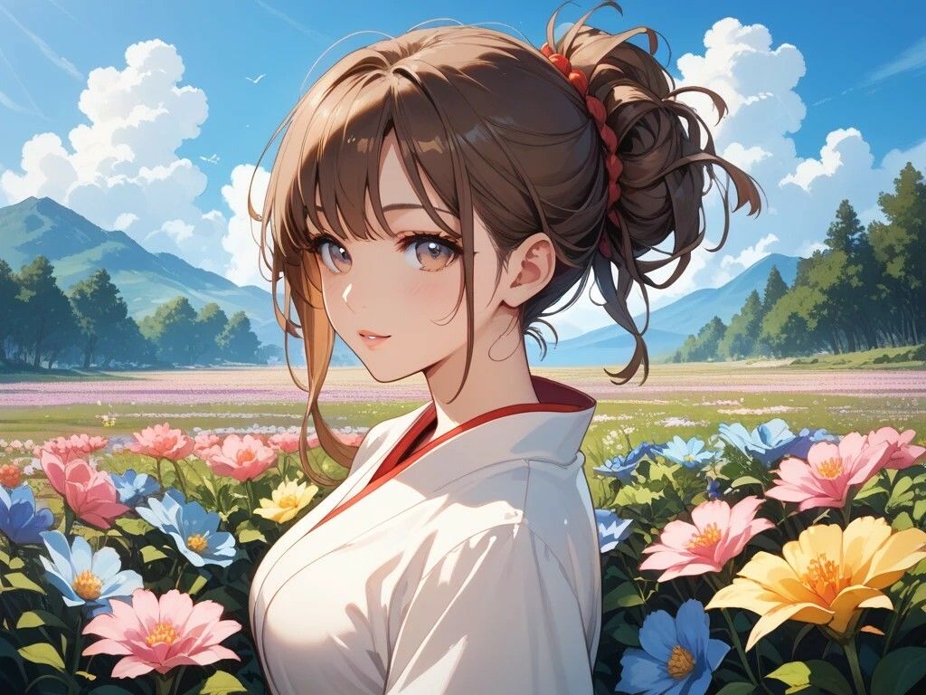 保健室の先生と花畑散策美女とレオタード美女4