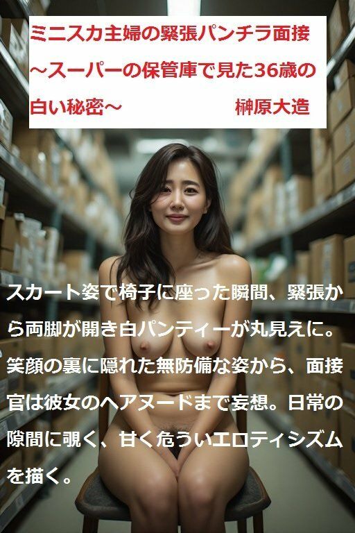 ミニスカ主婦の緊張パンチラ面接 〜スーパーの保管庫で見た36歳の白い秘密〜 画像1