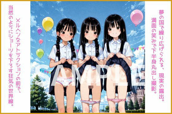 はい、チーズ♪で全開くぱぁ！常識改変世界の修学旅行記念撮影〜小柄女子たちの笑顔と秘部開帳記録〜 サンプル画像 5