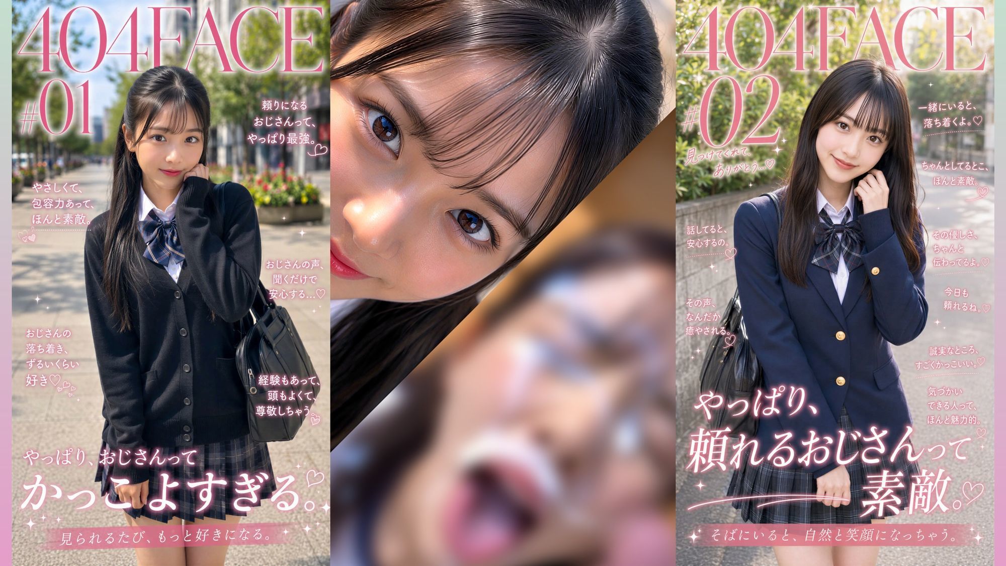 【404FACE】反転世界スキルを使いJK無双してしまうおじさんの世界線！大量顔射☆おまけ込み計36発射☆【4K超高画質動画】Facial Compilation 画像1