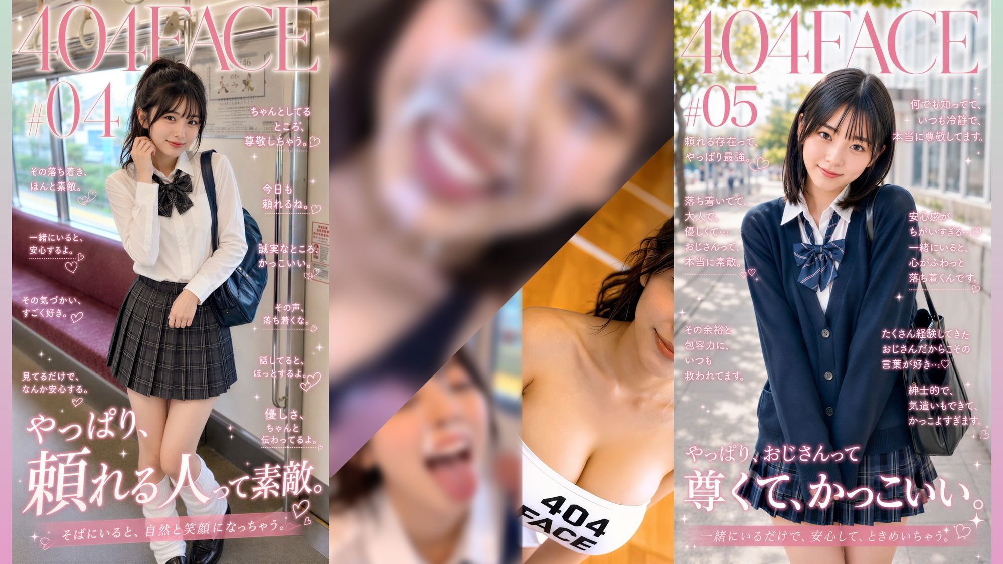 【404FACE】反転世界スキルを使いJK無双してしまうおじさんの世界線！大量顔射☆おまけ込み計36発射☆【4K超高画質動画】Facial Compilation 画像3