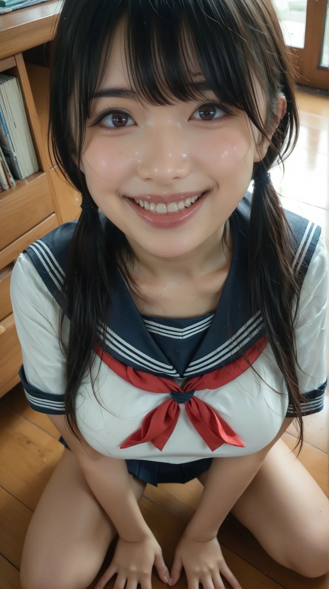 コスプレ美女のフェラ 画像1