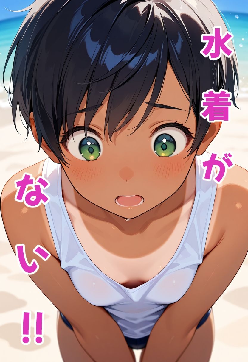 水着忘れたお姉ちゃん ちっぱい丸出し男水着でおとうとを誘惑するっ！！ サンプル画像 2
