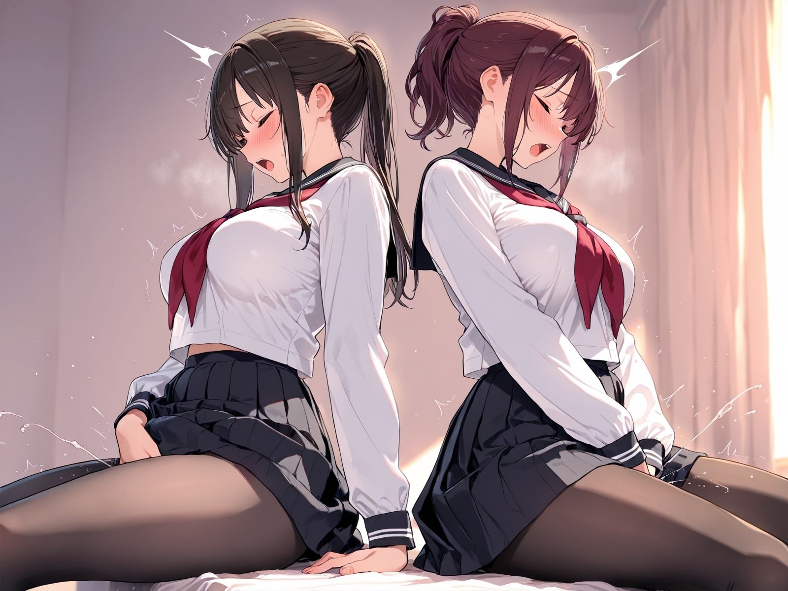 【角オナニー動画】きもちいい角を見つけちゃった女の子たち〜パート（14）制服スペシャル！「雪見だいふくちゃん」＆「Amiちゃん」の2人でオナニーの作品画像 3