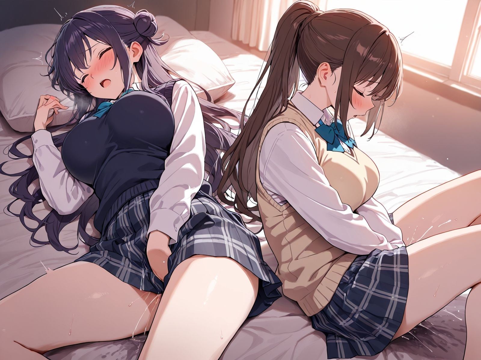 【角オナニー動画】きもちいい角を見つけちゃった女の子たち〜パート（14）制服スペシャル！「雪見だいふくちゃん」＆「Amiちゃん」の2人でオナニーの作品画像 4