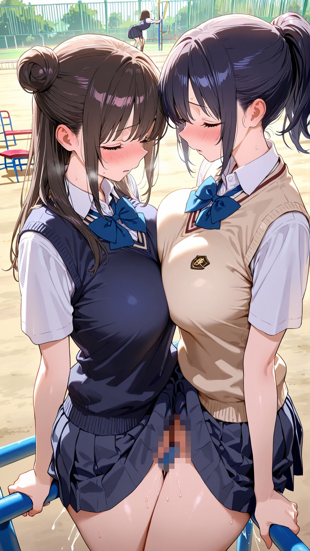 【角オナニー動画】きもちいい角を見つけちゃった女の子たち〜パート（14）制服スペシャル！「雪見だいふくちゃん」＆「Amiちゃん」の2人でオナニーの作品画像 9