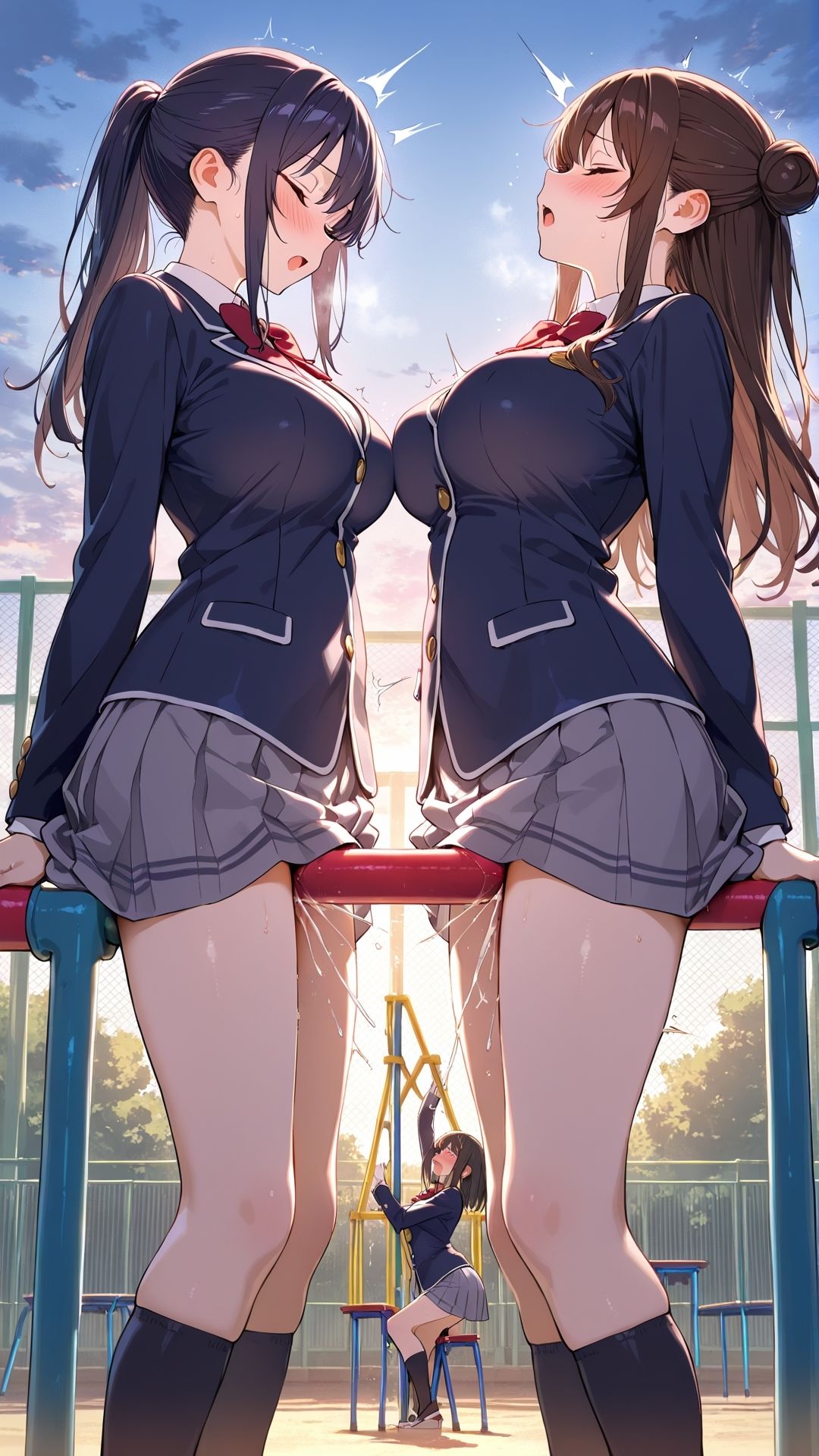 【角オナニー動画】きもちいい角を見つけちゃった女の子たち〜パート（14）制服スペシャル！「雪見だいふくちゃん」＆「Amiちゃん」の2人でオナニーの作品画像 10