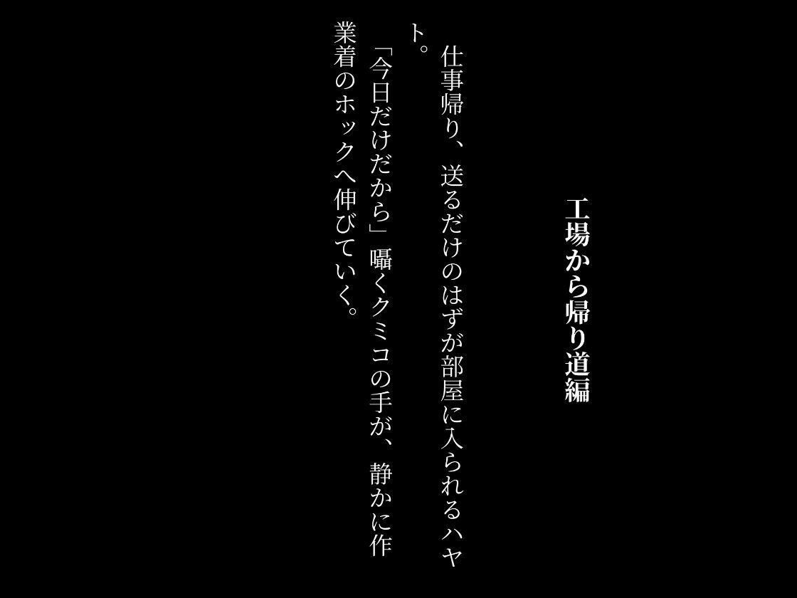 4K高画質の500ページ［セリフ付き］  人妻の工場作業員姦〜同じ作業場の人妻同僚が家に押しかけて年下後輩を襲う話2