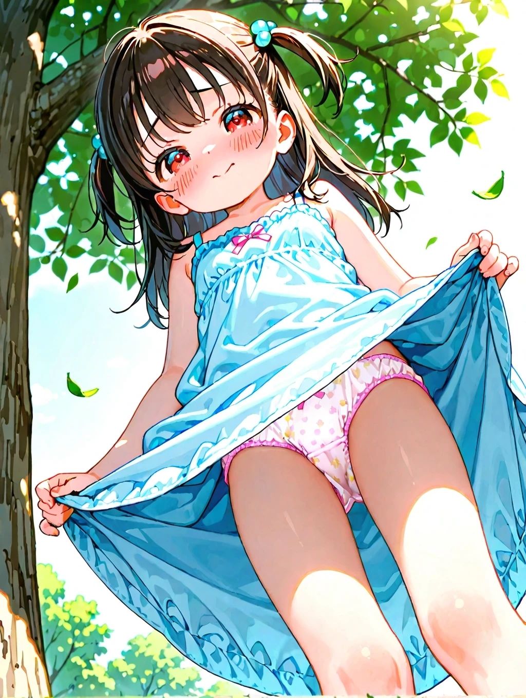 メス〇キが恥ずかしい顔してスカートを捲り上げてパンツを見せてくれるイラスト300枚 画像7