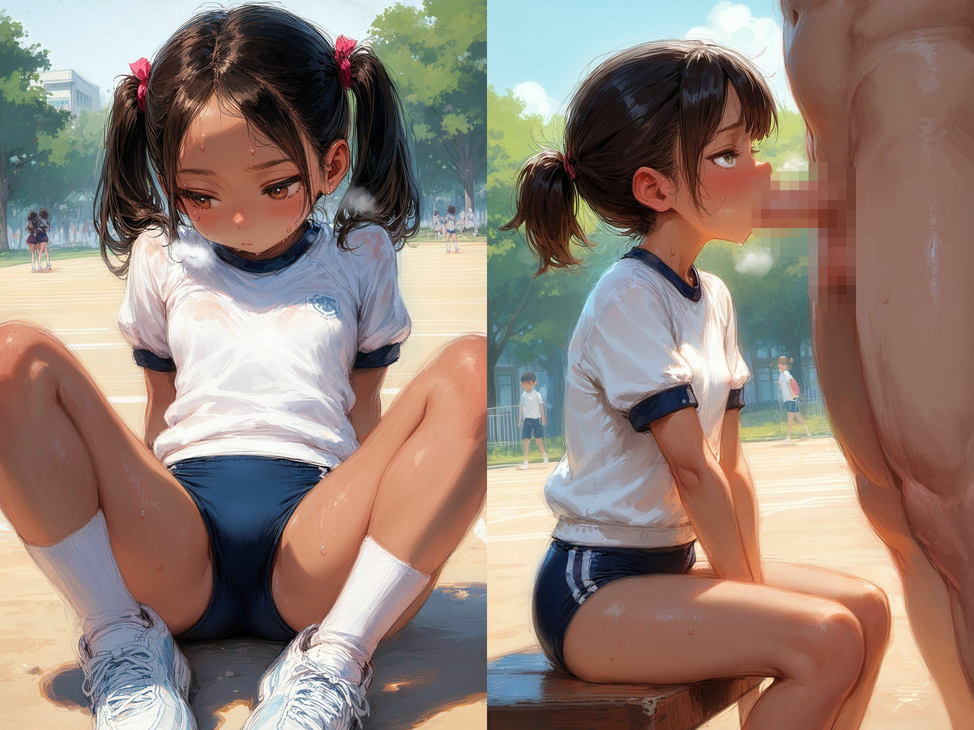 抜き打ち性指導！？日焼け体操着少女 サンプル画像 4