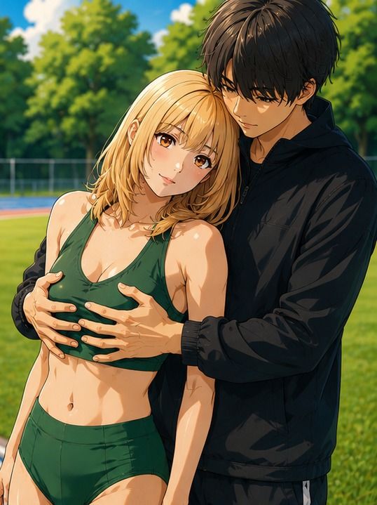 【CG】女子陸上部員のおっぱいを支える男子マネージャーたち! 画像3
