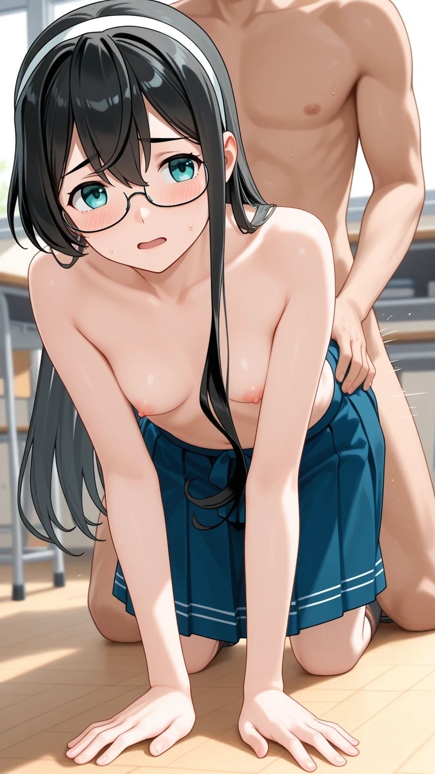 【エロ漫画】【艦〇れ】学校の教室で〇娘を後ろから突きます!欲しがりません、勝つまでは!戦艦、駆逐艦、アダルト、AI生成画像:499枚7