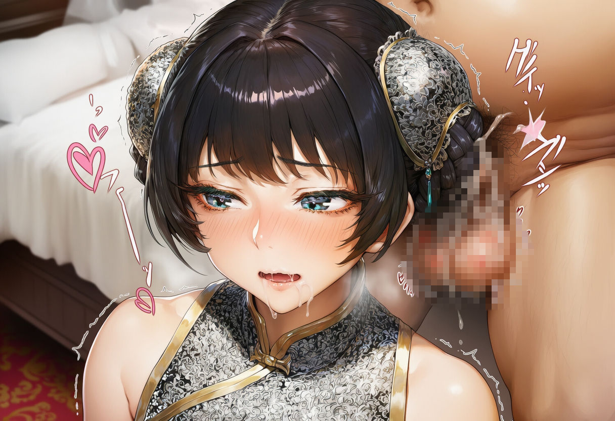 チャイナドレス美女にぶっかけ・髪コキ・独占射精 画像4