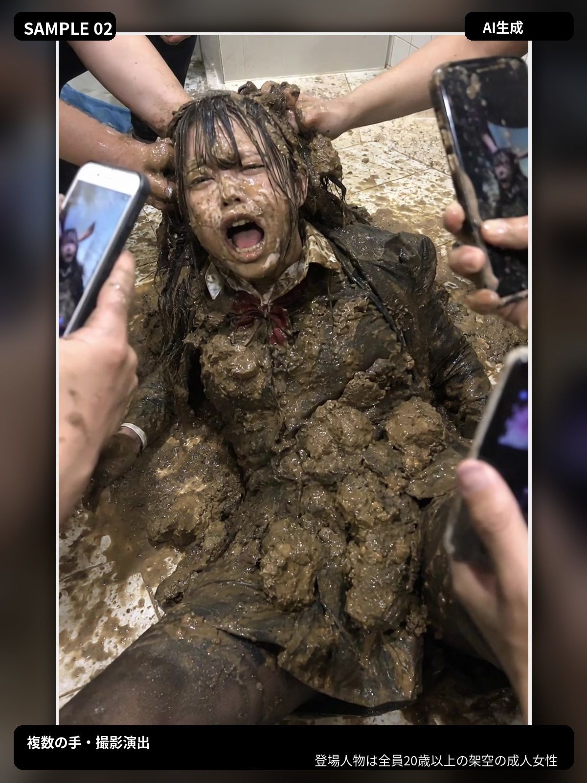 【AI生成動画】制服コス成人女性の全身うんこまみれ スカトロ汚物責め 厳選104本 サンプル画像 3