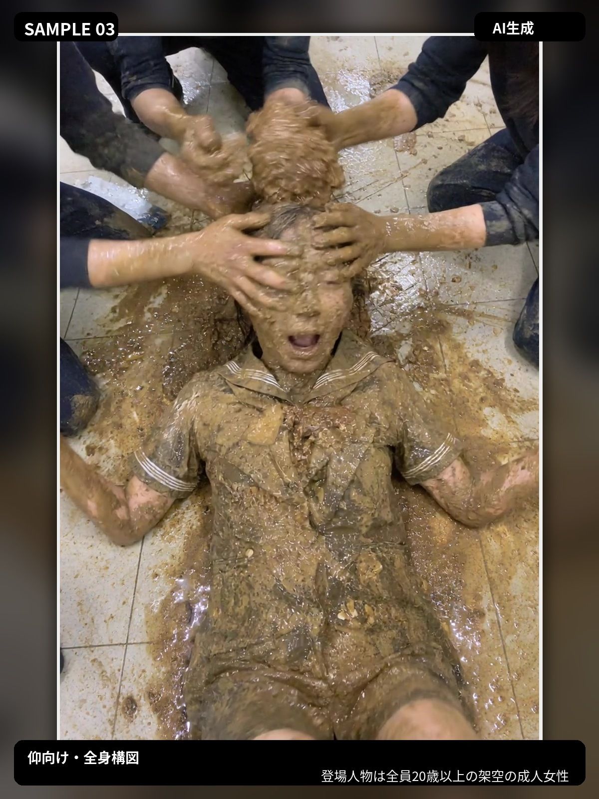 【AI生成動画】制服コス成人女性の全身うんこまみれ スカトロ汚物責め 厳選104本 サンプル画像 4