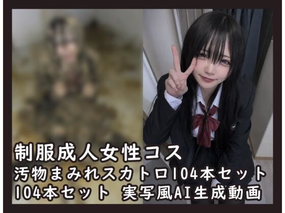 【AI生成動画】制服コス成人女性の全身うんこまみれ スカトロ汚物責め 厳選104本
