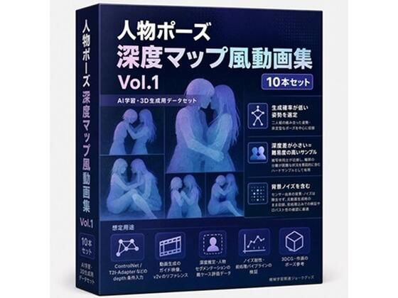 二人組ポーズ深度マップ動画集 Vol.1