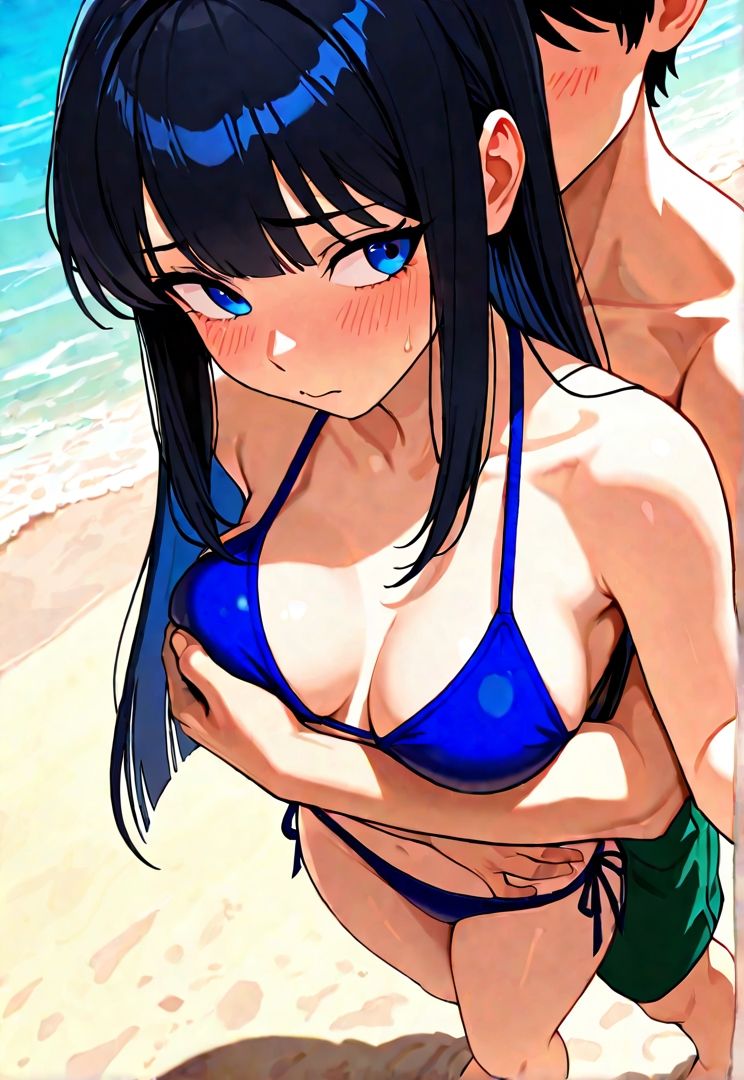 黒髪委員長とやってみた。（夏・海編）の作品画像 3