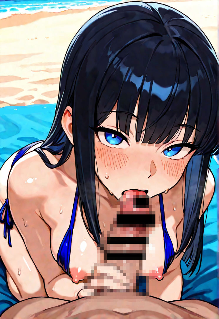 黒髪委員長とやってみた。（夏・海編）の作品画像 4