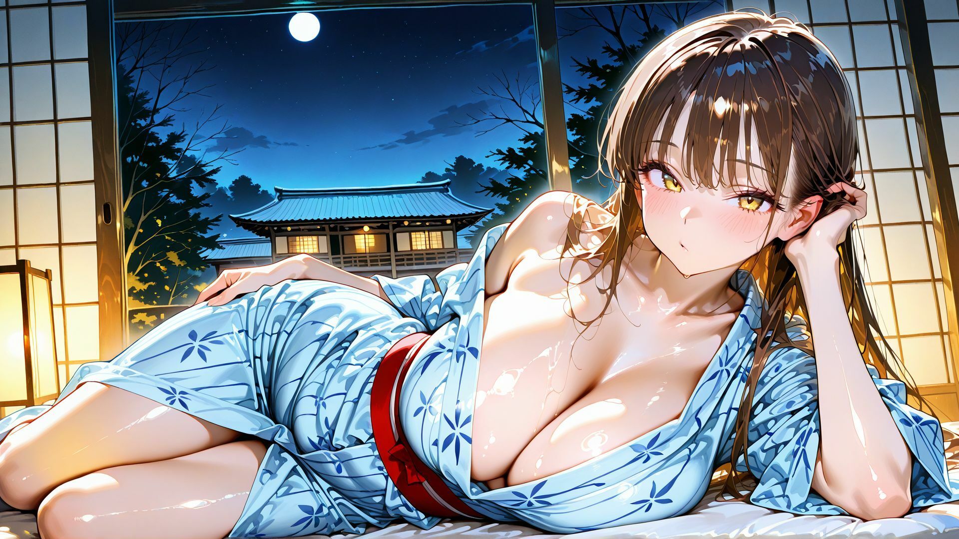 【4K】浴衣姿の爆乳JKと温泉旅館で汗だく中出しSEX 画像1