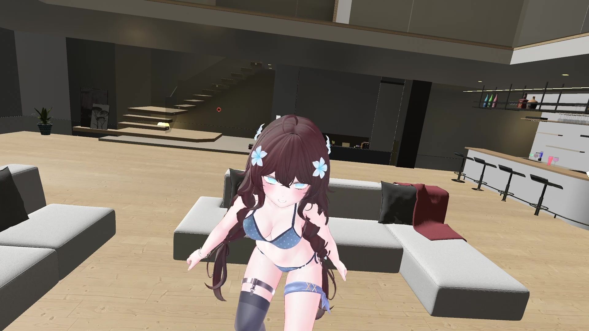 【ChilloutVR】連動フルトラ！100Pで10回スクワットしたよ！！井栗まろん 画像6