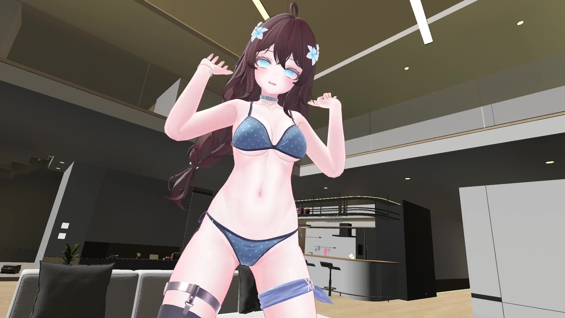 【ChilloutVR】連動フルトラ！100Pで10回スクワットしたよ！！井栗まろん 画像7