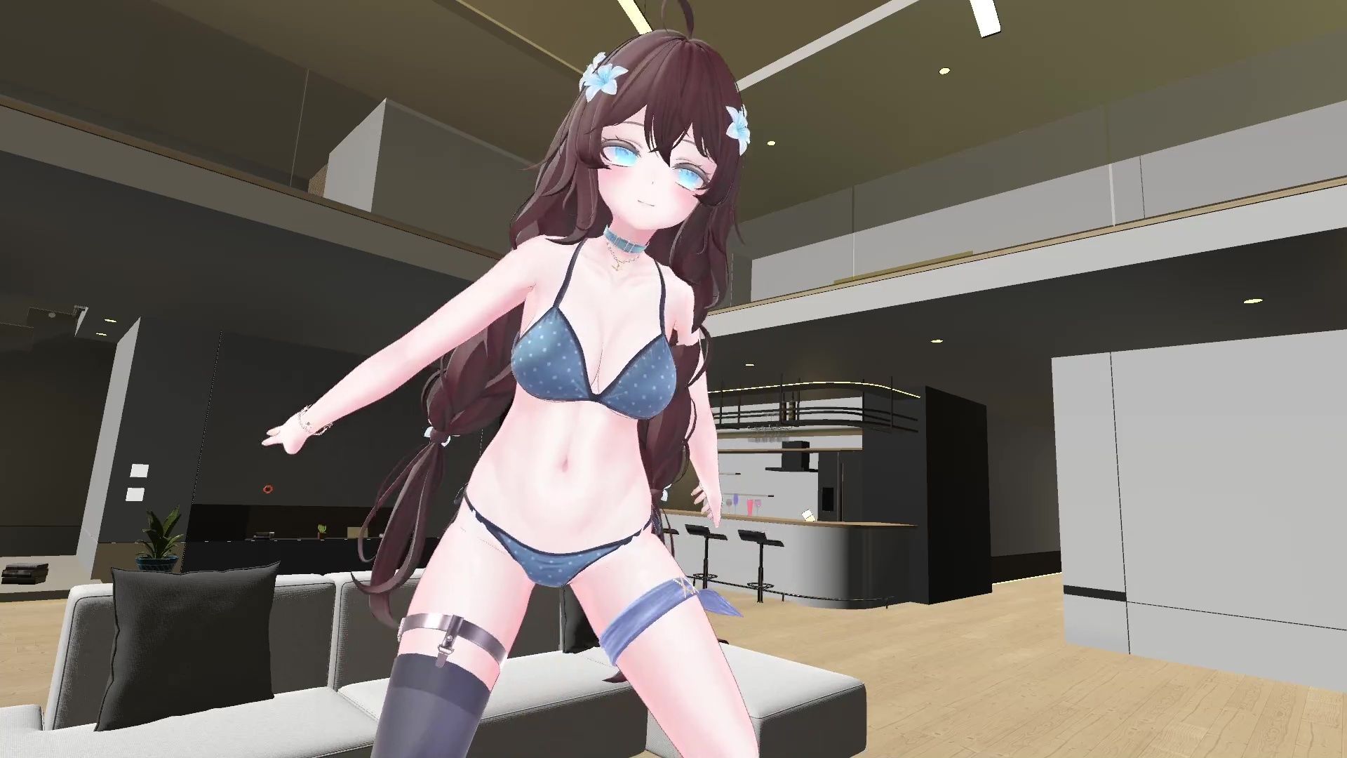 【ChilloutVR】連動フルトラ！100Pで10回スクワットしたよ！！井栗まろん 画像8