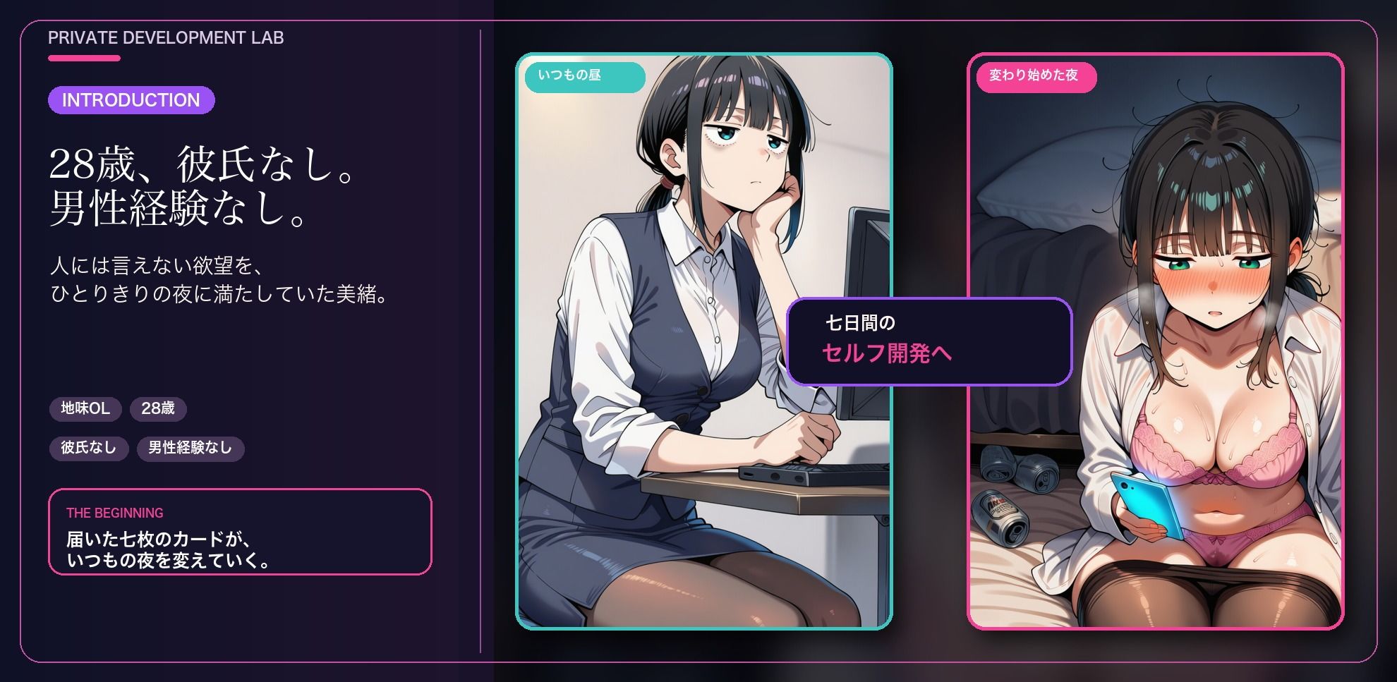 七日間のセルフプレジャープログラムに申し込む女 画像1