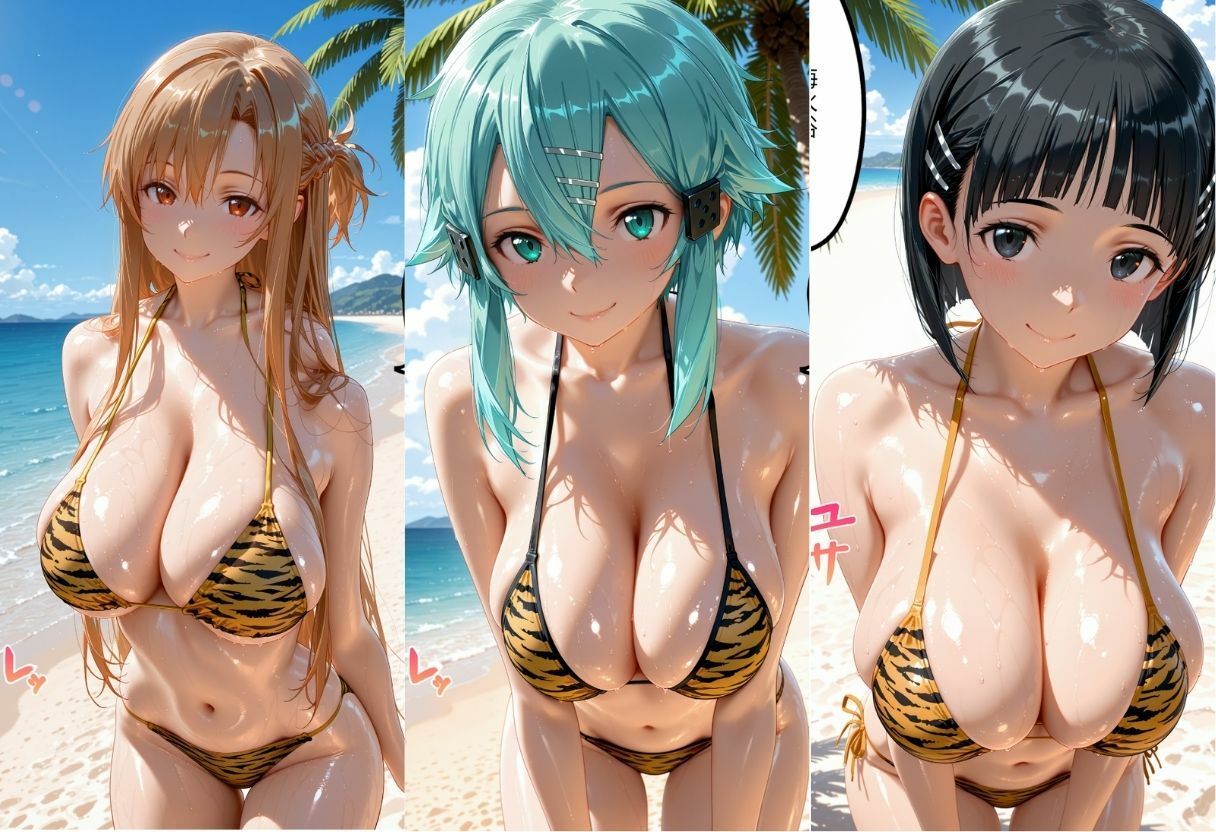 ビーチでトラ柄のビキニの美女を中出しした話 s◯o編 画像1