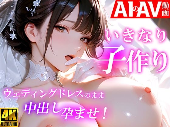 【AIのAV動画】いきなり子作り  ウェディングドレスのまま中出し孕ませ！【おくみ】