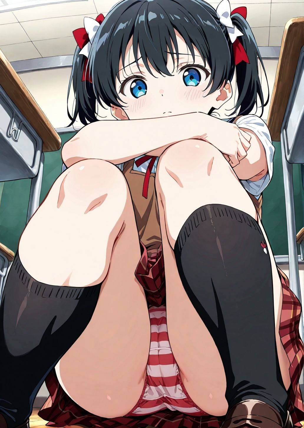 えっちでちっぱい黒髪ちゃん 教室でつい発情して、可愛くえっち サンプル画像 2