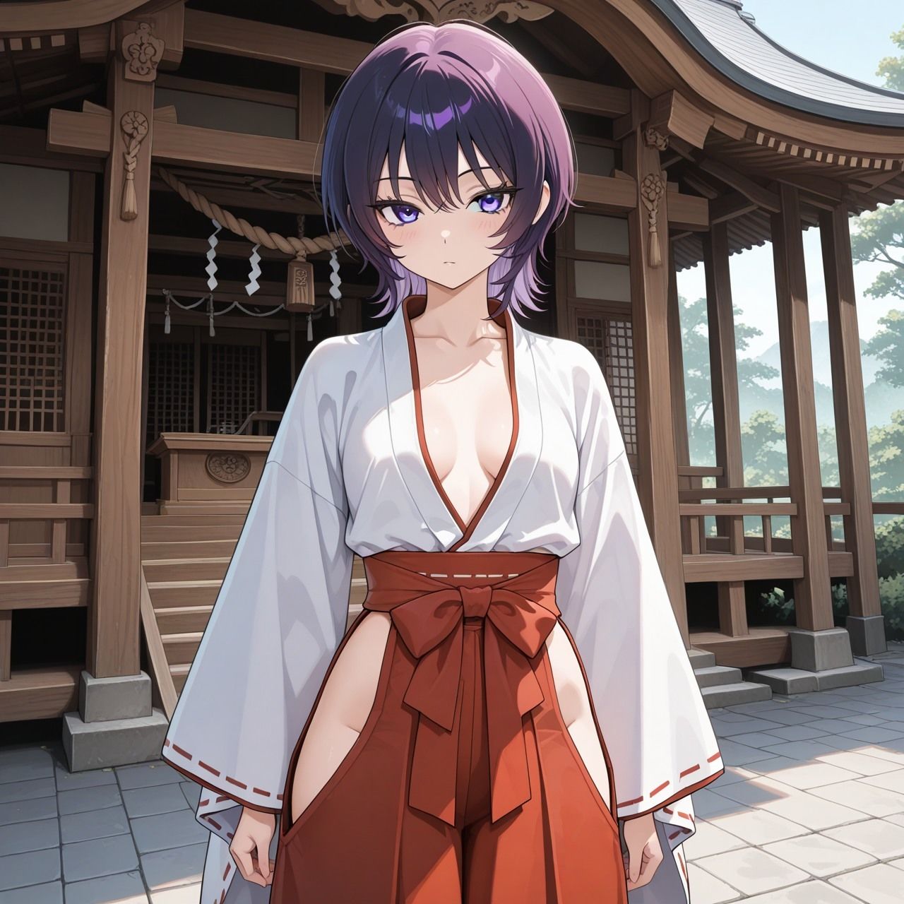 紫ショートちゃんの秘密のコスプレ撮影会 〜バニー・レースクイーン・巫女・ナース〜【R18 AI CG集】 画像4